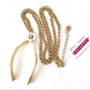 Betsey Johnson ‘Throwback to Vintage’ Wishbone/Flower Necklace NWT!